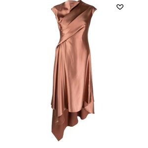 Amsale satin drape dress